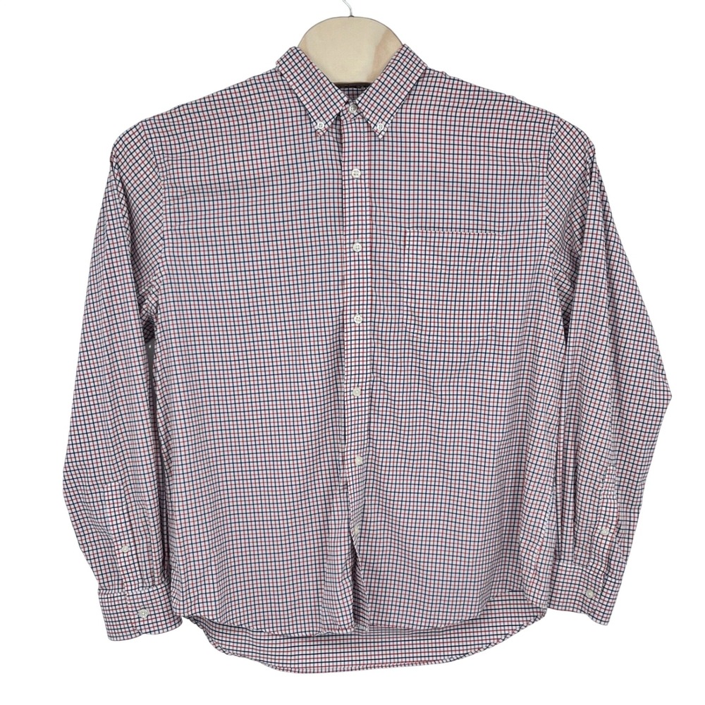 Biltmore Button Down‎ Shirt Mens XL White Navy Orange Check Performance Stretch